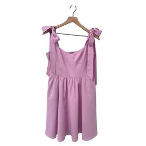 Entro Light Purple Linen Blend Bustier Baby Doll Flare Dress Size Medium